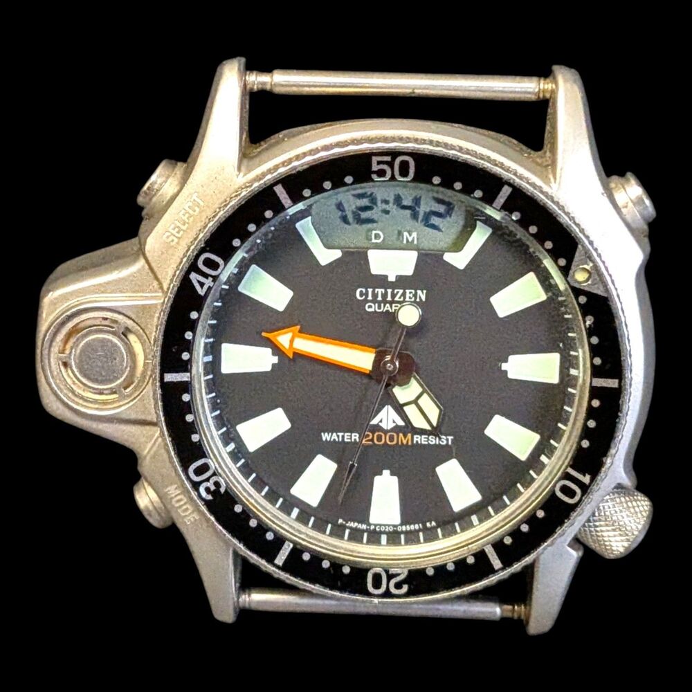 Citizen Promaster Aqualand Quartz 200m Diver Watch, SS Case, Black Rubber **Reed